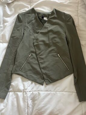 Olive Green Women's Asymmetrical Zip Jacket